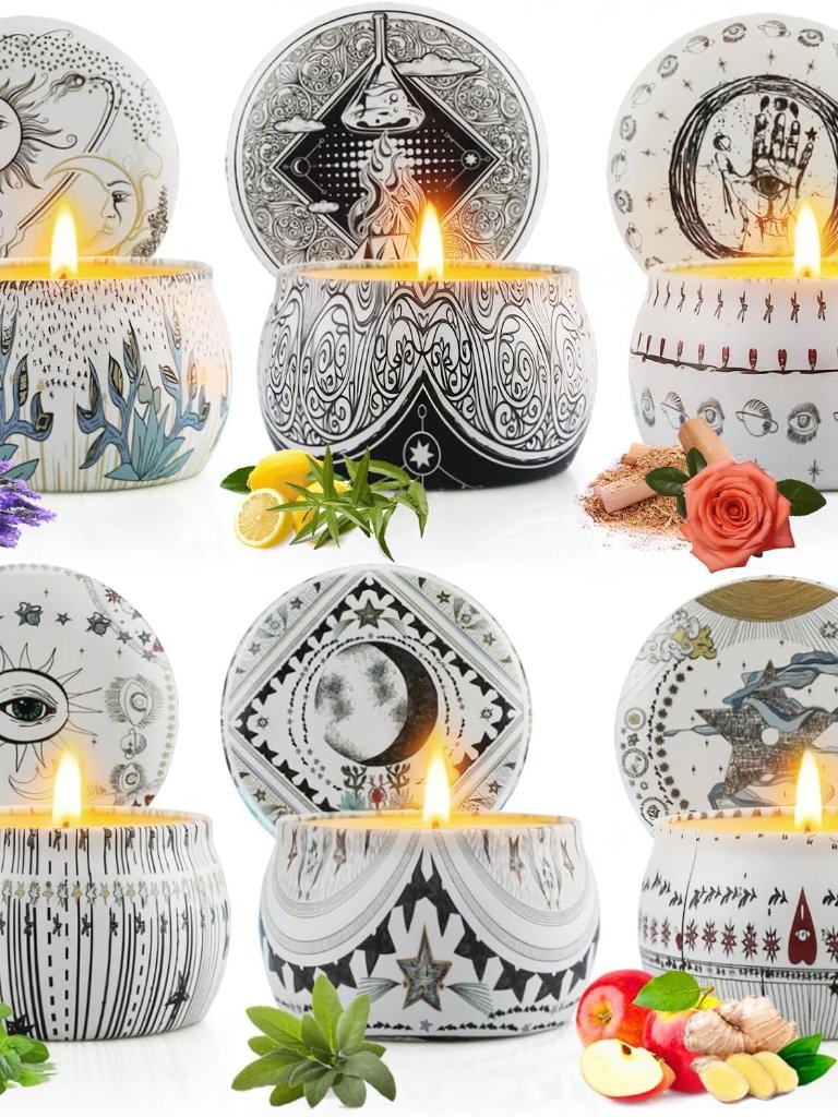 Candle Set For Women Gift, Scented Candles, 6 Pack Large Natural Soy Wax Candles